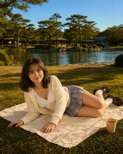 Rina at Kiyosumi Garden, Tokyo
